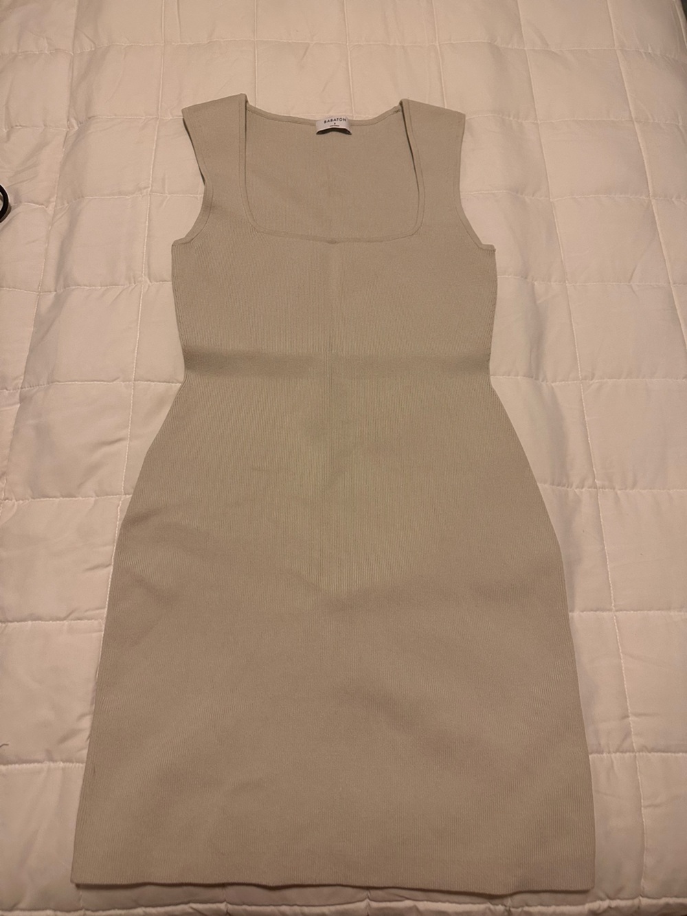 Aritzia - Babaton Beige Square-Neck Sheath Dress